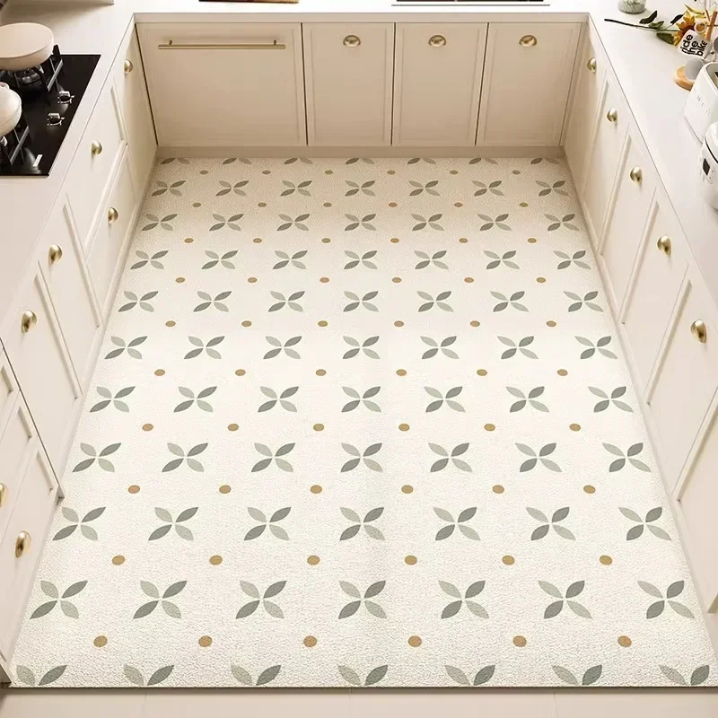 Carpet for Kitchen Anti-slip Oil-proof Rug Pvc Leather Floor Mat Wipeable Easy To Clean Waterproof Foot Mats Large Size Carpets