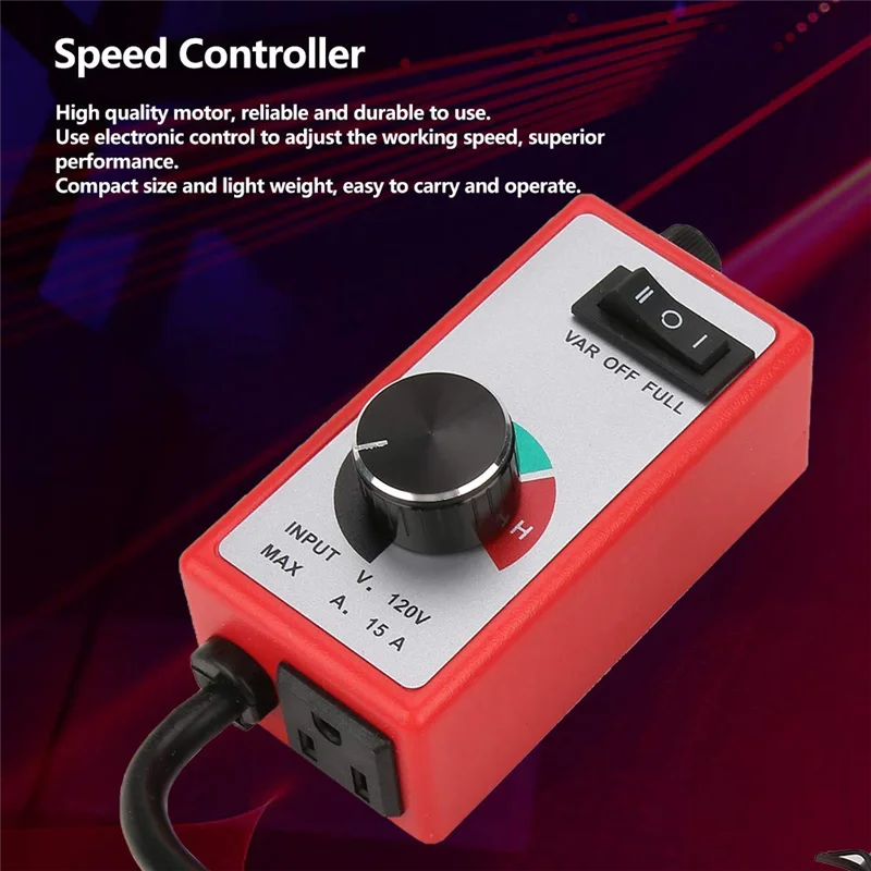 ABGE-controlador de velocidad Variable 120V enrutador ventilador regulador reóstato de Motor eléctrico, para herramientas, equipo de carpintería enchufe estadounidense