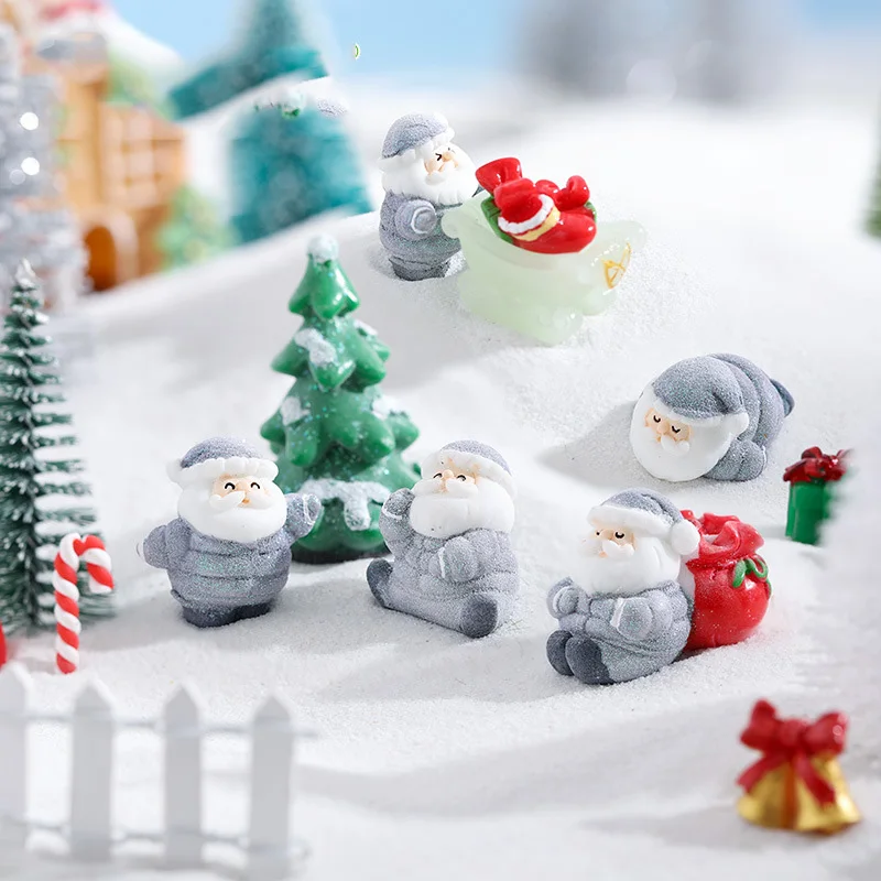 الحلي الإبداعية عيد الميلاد عطلة الطرف الديكور الكرتون سانتا كلوز ثلج الراتنج الحلي تخطيط المشهد المصغر #1