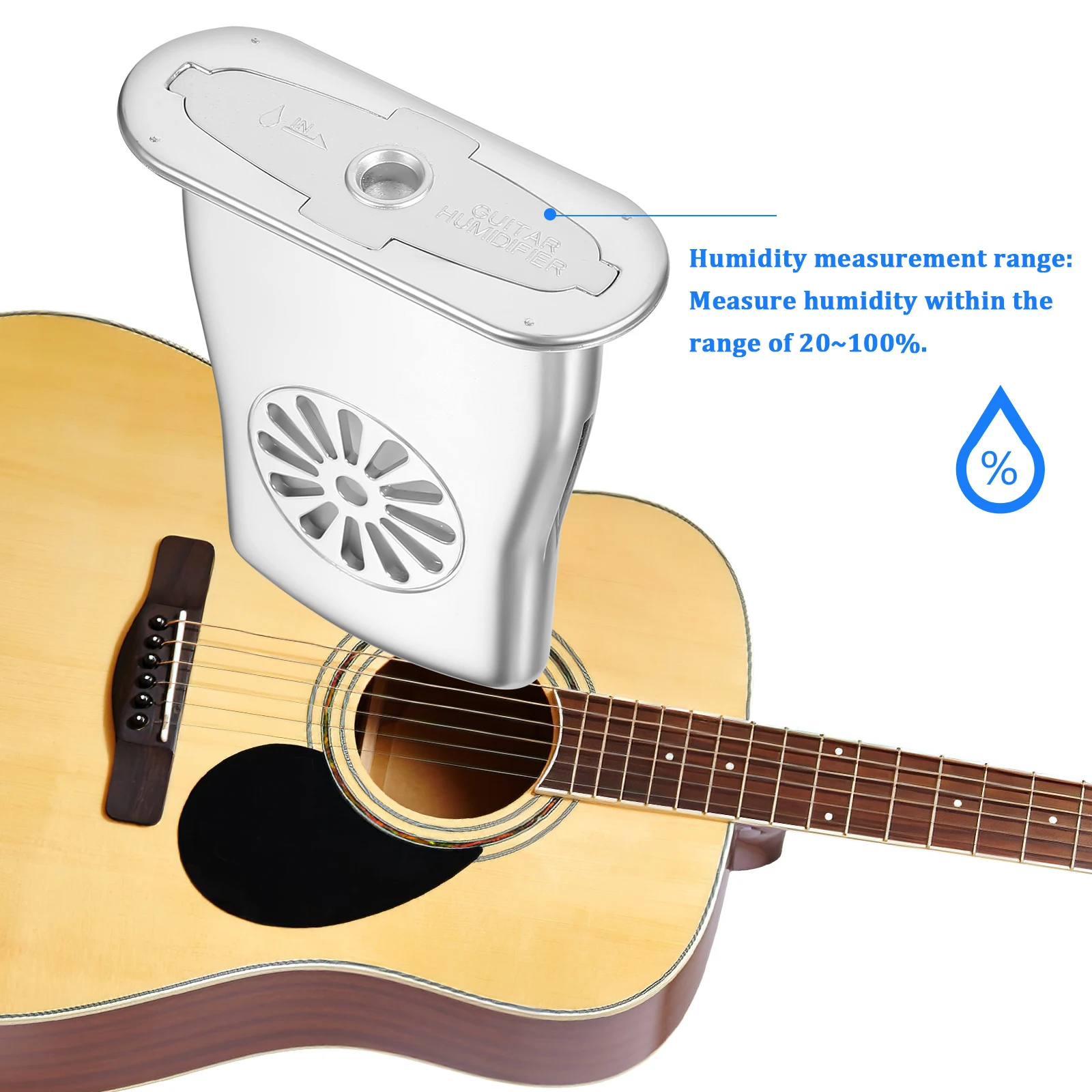 

1 set 1 Set Guitar Thermometer Hygrometer Humidifier For Violin Acoustic Instruments Soundhole Maintenance Tool Supplies Case