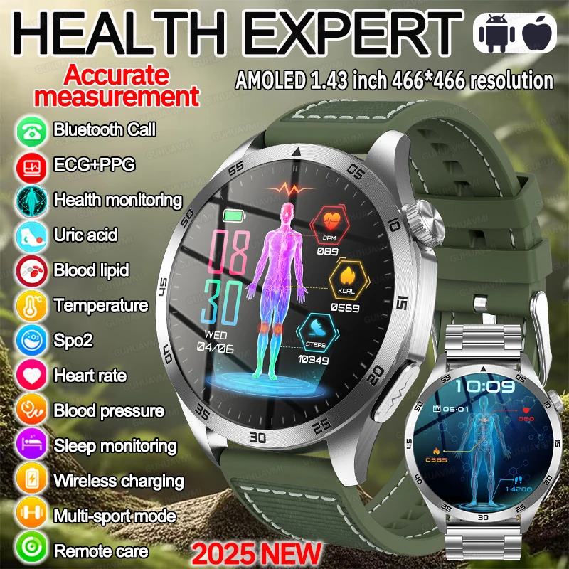 

Для Xiaomi New Expert Health Смарт-часы Мужчины Мочевая кислота Кровь Жир Кровьевое давление ЭКГ + PPG Сердечный ритм HD Bluetooth Вызов Спортивные часы