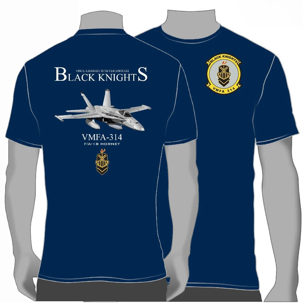 

USMC VMFA-314 Black Knights F/A-18 Hornet Squadron T-Shirt 100% Cotton O-Neck Short Sleeve Summer Casual Mens T-shirt Streetwear