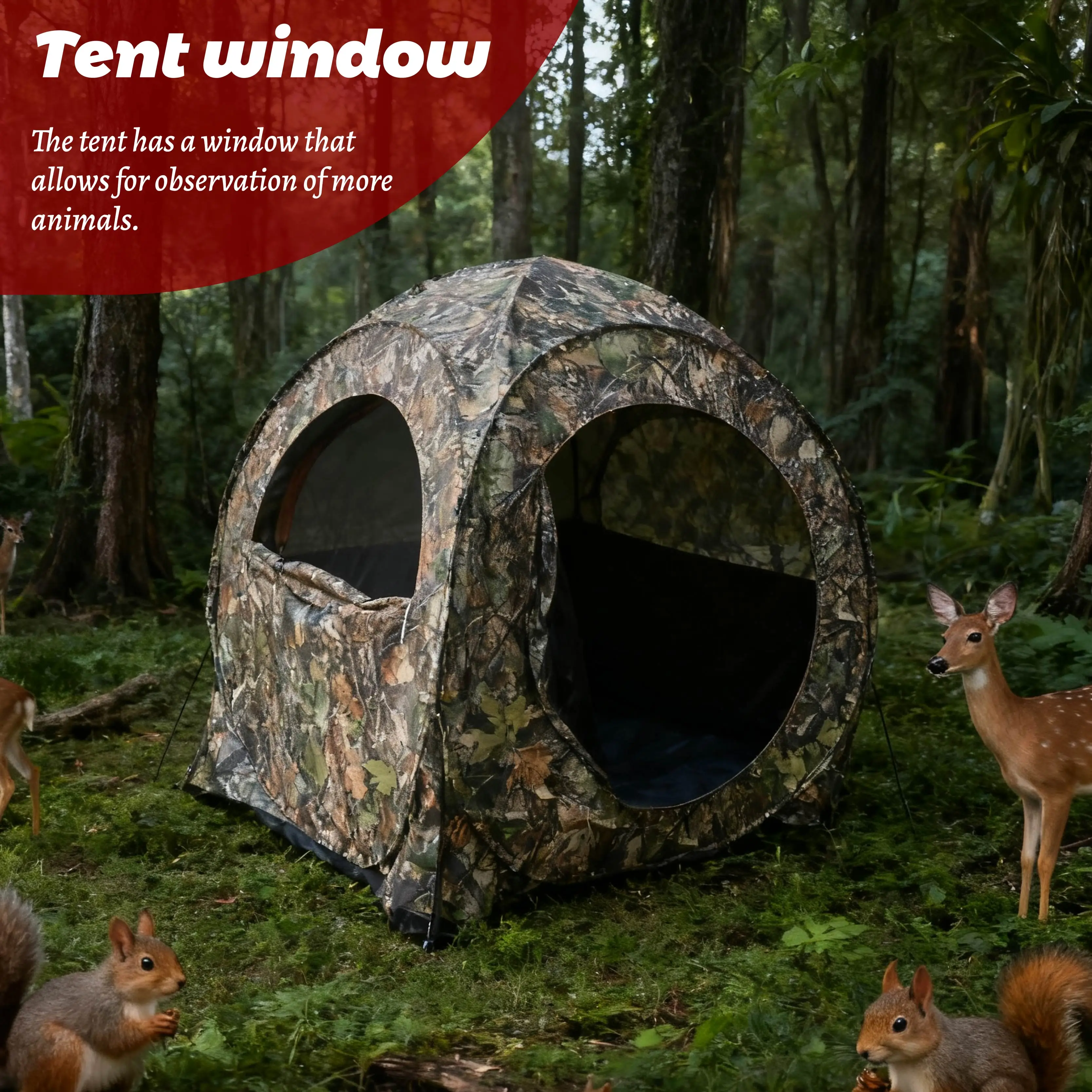 

Camouflage Pop-Up Hunting Blind Easy Setup Ground Shelter Outdoor Camo Blind with Storage for Deer Turkey Duck Archery Season