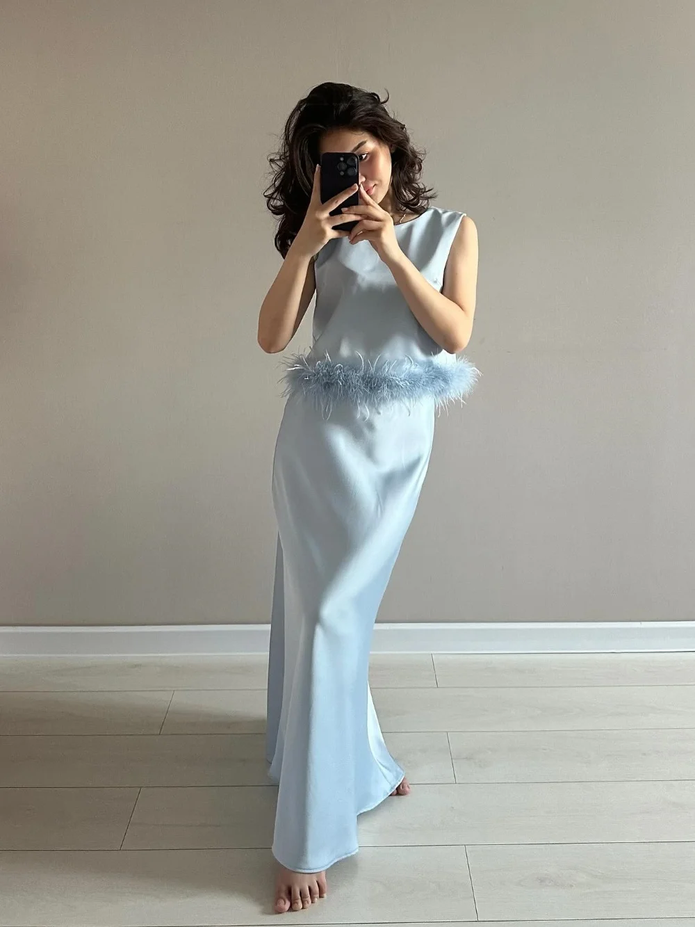 

Exquisite Pleat Mermaid O-Neck Midi Dresses Prom Dresses Modern Style Pastrol Unisex Chinese Style Formal Casual Simple Retro