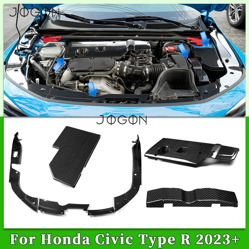 Carbon Car Engine Radiator Cooling Platey & Engine Bay Replacement & Engine Fuse Box& ECU Cover For Honda Civic Type R FL5 2023+