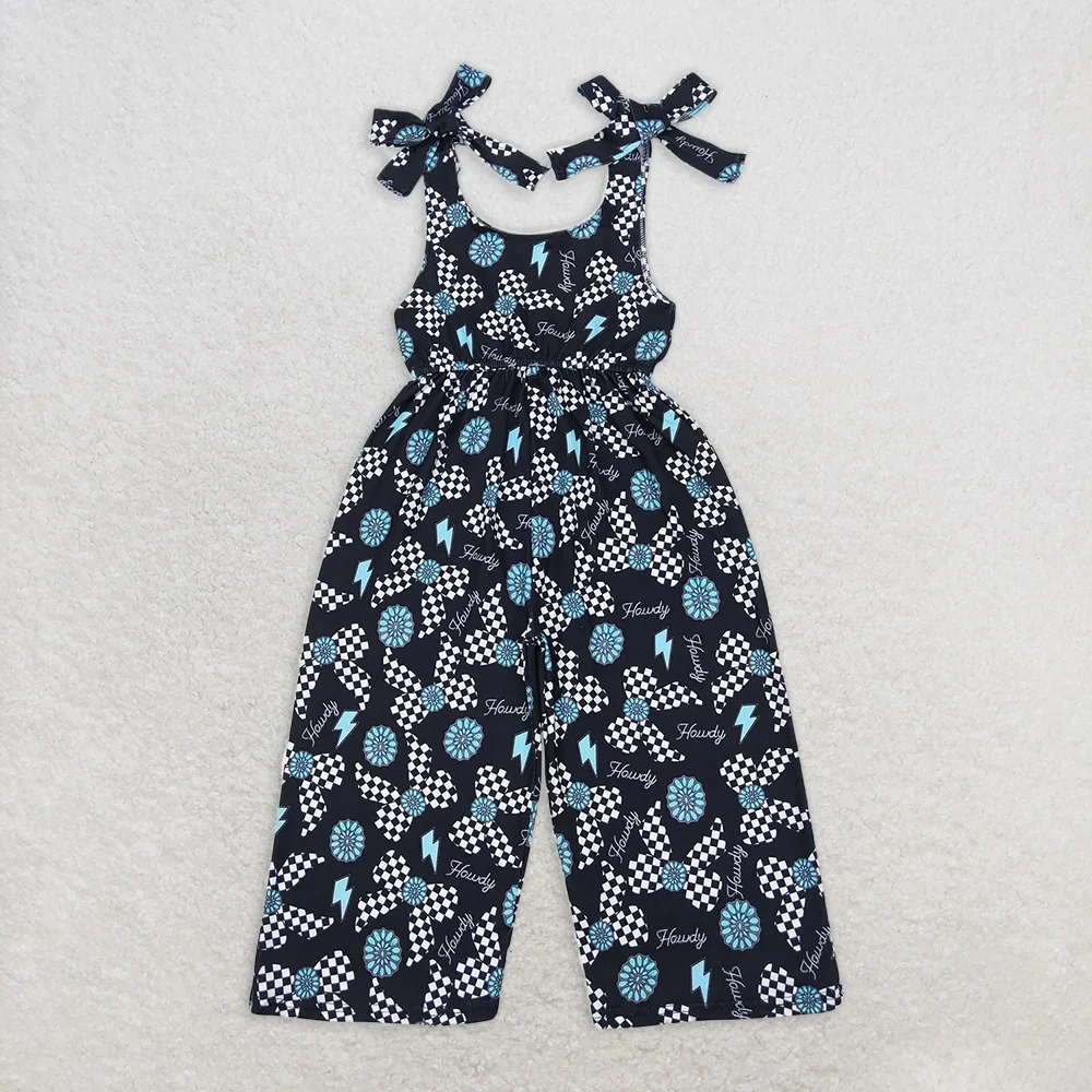Mono occidental con lazo turquesa para niñas, mono con tirantes para bebés, monos de turquesa Howdy occidentales para niñas