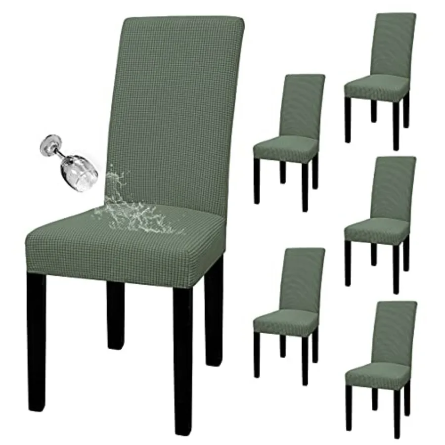 

100% Waterproof Dining Room Chair Cover Set of, Stretch Jacquard Parson Chair Slipcover Removable Washable Chair Protector for