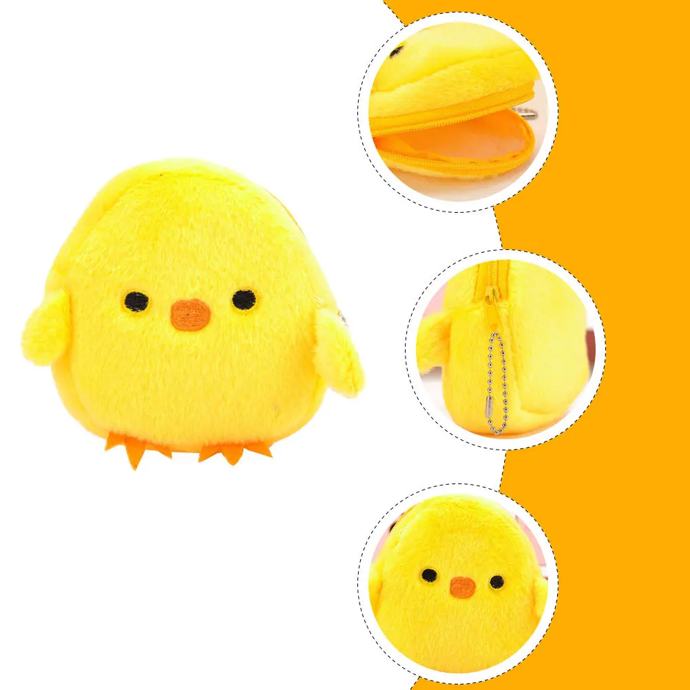 6 個のチキン小銭入れかわいいひよこの形をした小さな財布コインキーイヤホン用軽量ポータブルイースターギフトアイデア