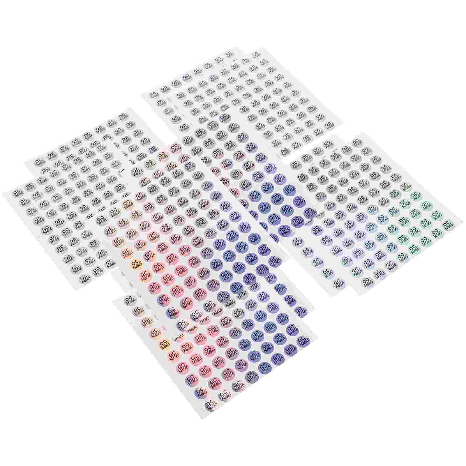 800 Pcs Qc Pass Tag Quality Test Sticker Passed Labels for Stickers Nail Decals Pvc Self-adhesive Inspection Circle