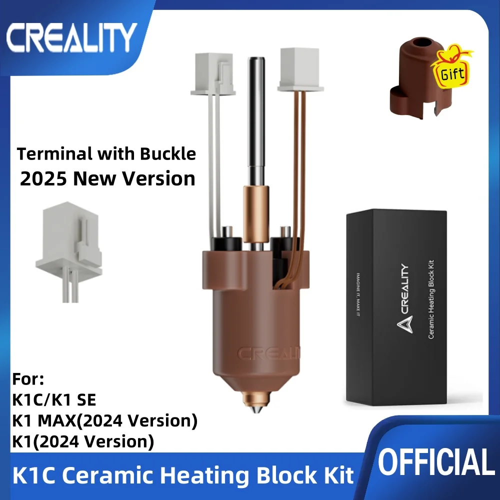 

New Version Creality Upgraded K1C Ceramic Heating Block Kit ,Terminal with Buckle for K1C/K1 Max/K1 SE Original 3d Printer Parts