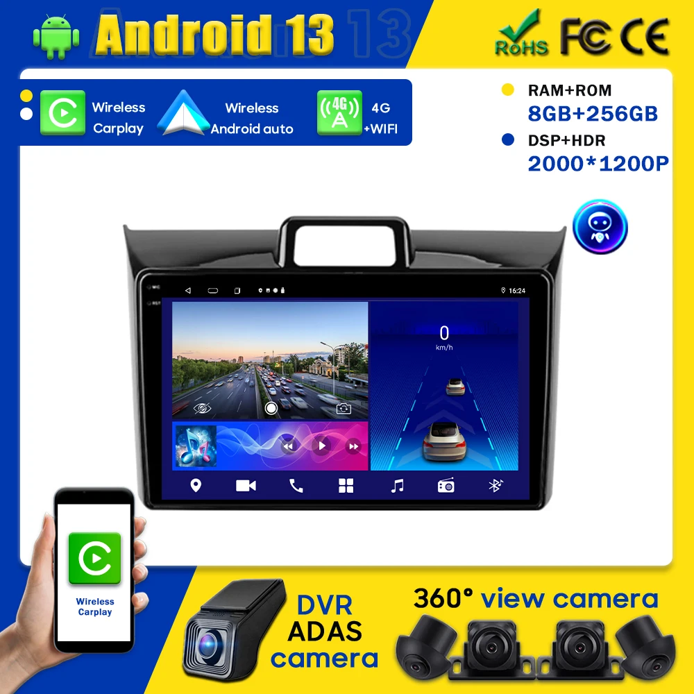 

Android 13 для Toyota Corolla Axio 2 Fielder 3 E160 2012-2021 автомобильный радиоприемник, мультимедийный плеер, беспроводная автонавигация Carplay