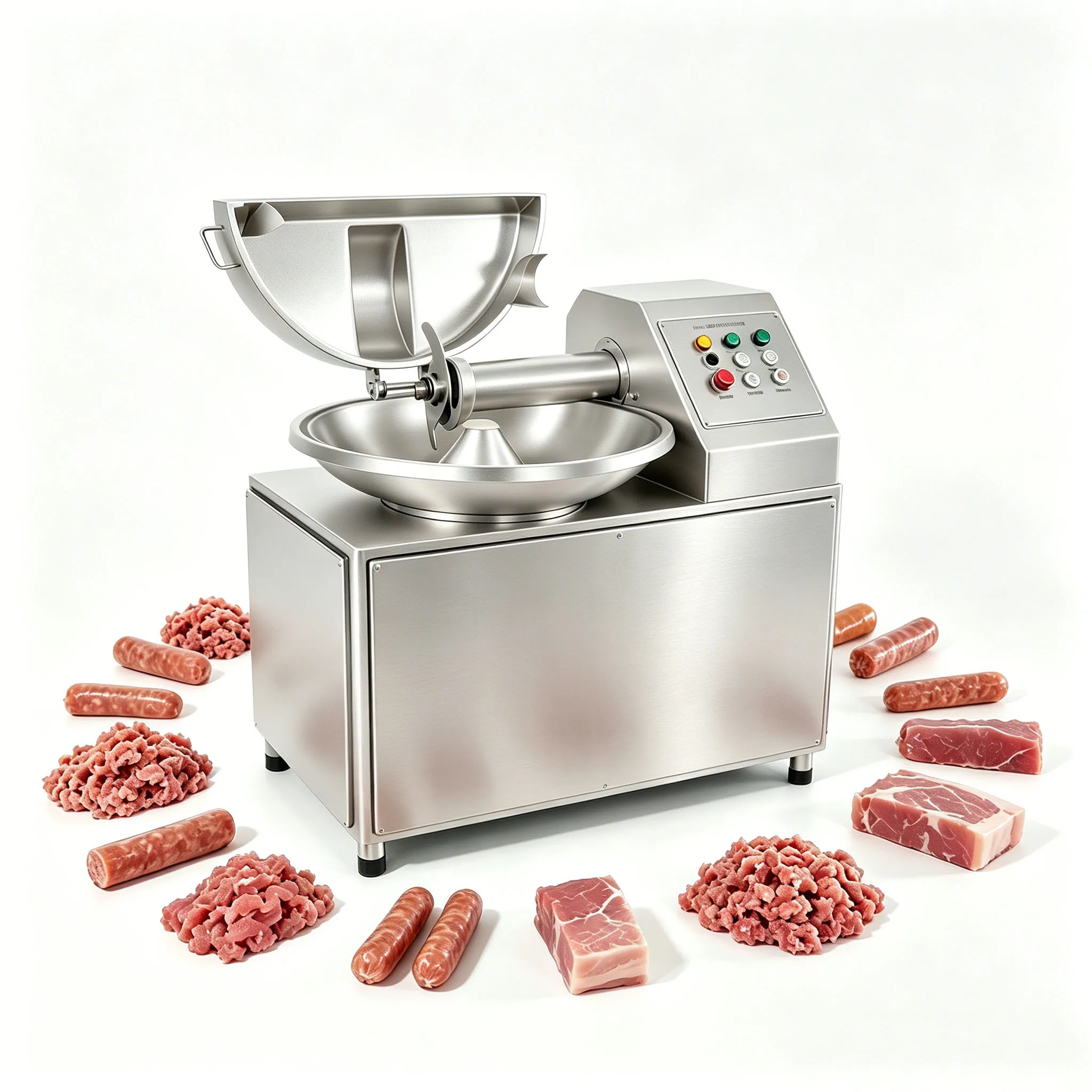 Sausage Stuffing Homogenizer Mixer Machine Commercial Bowl Cutter For Meat Filling Fine Refining Processing Work