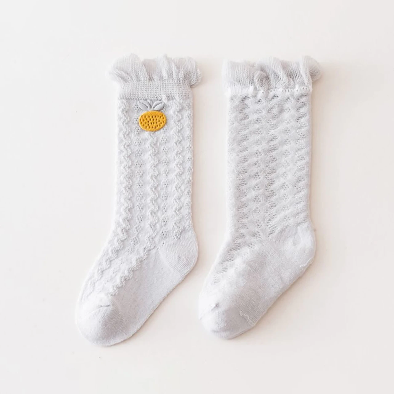 4/5Pairs الصيف شبكة الطفل الوليد الجوارب الطويلة لطيف صبي فتاة رقيقة تنفس جوارب طويلة إلى الركب لينة القطن الاطفال البعوض برهان الجوارب