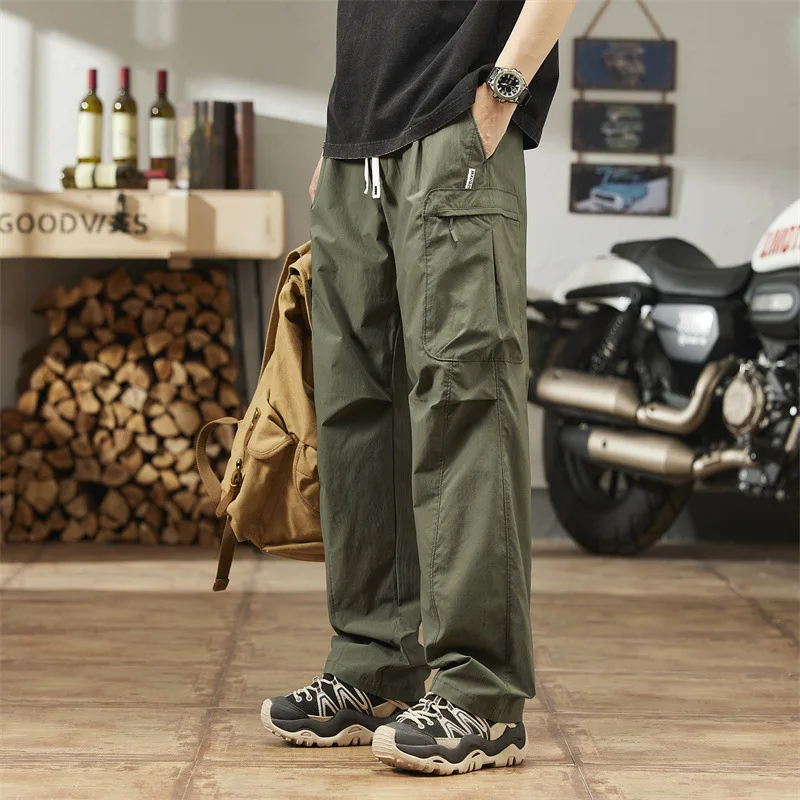 Japanese Fashion Men's Casual Cargo Pants 2025 Summer New Harajuku Baggy Sweatpants Men Joggers Men Streetwear Men Clothing