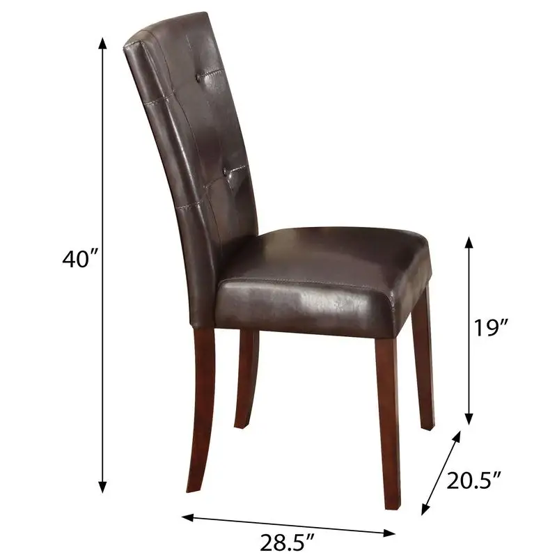 Conjunto de 2 cadeiras Espresso com encosto capitoné em nogueira