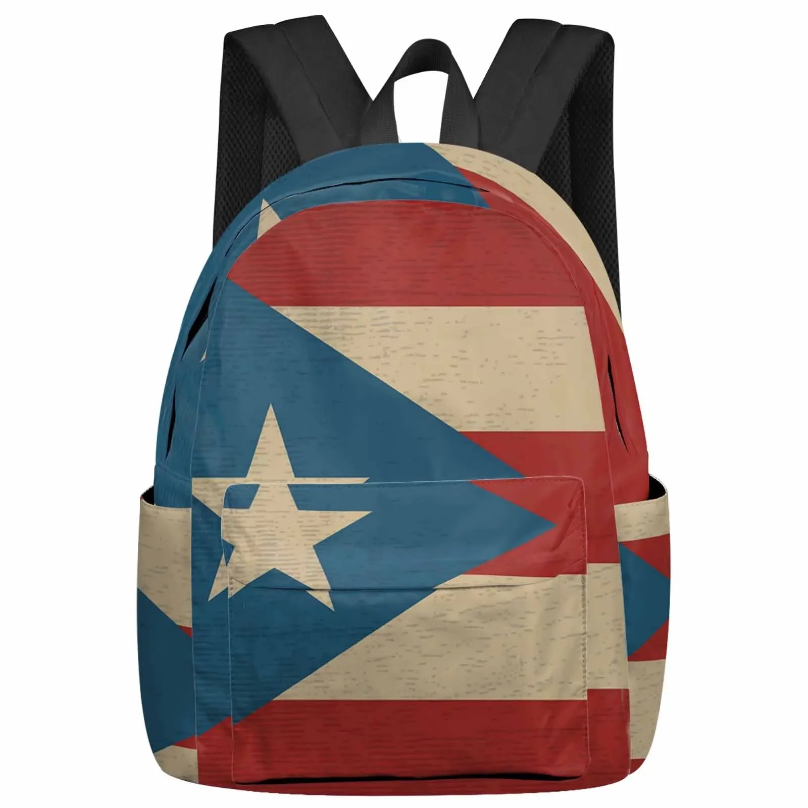 

Vintage Puerto Rico Flag Backpacks Teenagers Student School Bags Men Women Travel Mochila
