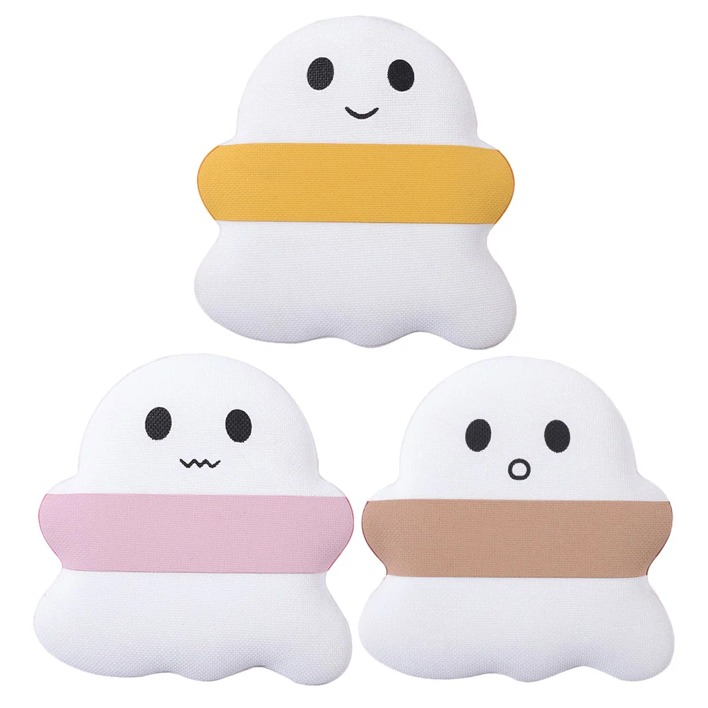 3 uds esponja fantasma base Puff esponjas de maquillaje Mini polvo pestañas secas con brillo