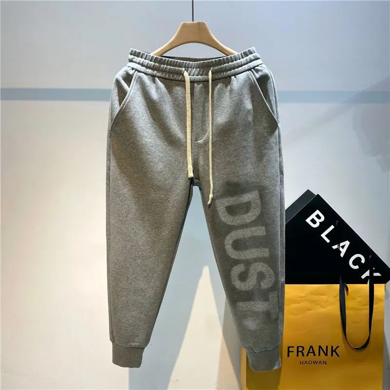 

Men Trendy Letter Print Casual Streetwear Sports Joggers Harem Pants Korean Vintage Pockets Loose Sweatpants Pantalones Hombre