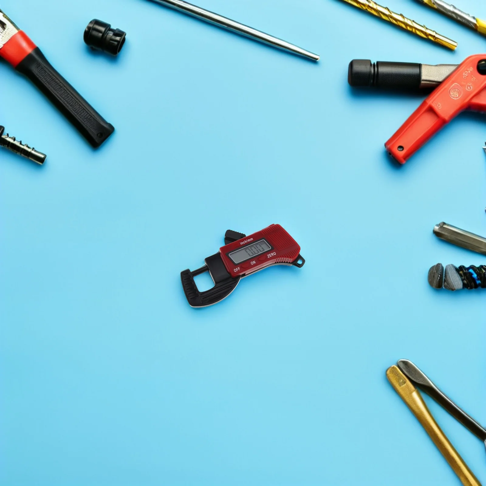 

Digital Thickness Gauge 0.5 Inch Lcd Carbon Fiber Lightweight Measuring Tool For Paper Film Wire Sheet Jewelry