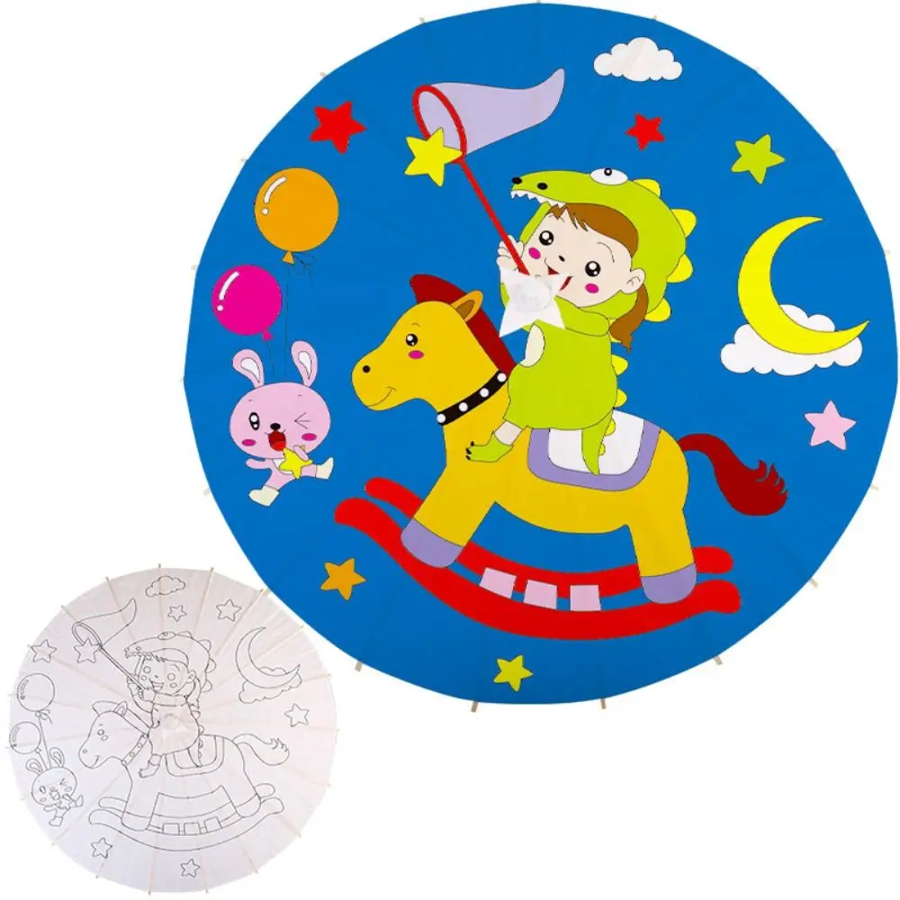 

White 1Pcs Decorative Handmade DIY Anniversary for Baby Shower Photography Prop Paper Umbrella Painting Supplies Dance Prop