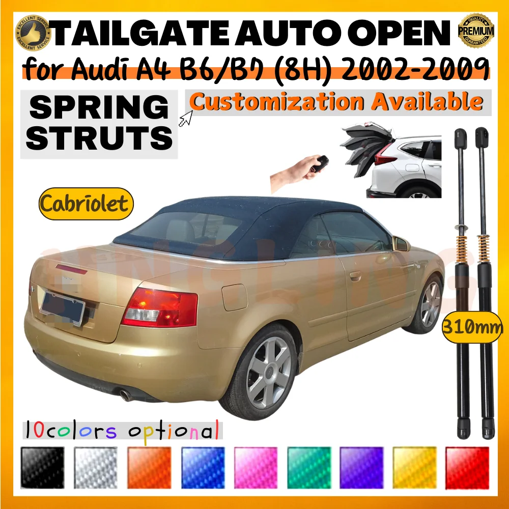 

Qty(2) Trunk Struts with Spring for Audi A4 B6/B7 Cabriolet (8H) 2002-2009 310MM Rear Tailgate Boot Lift Supports Shock Absorber