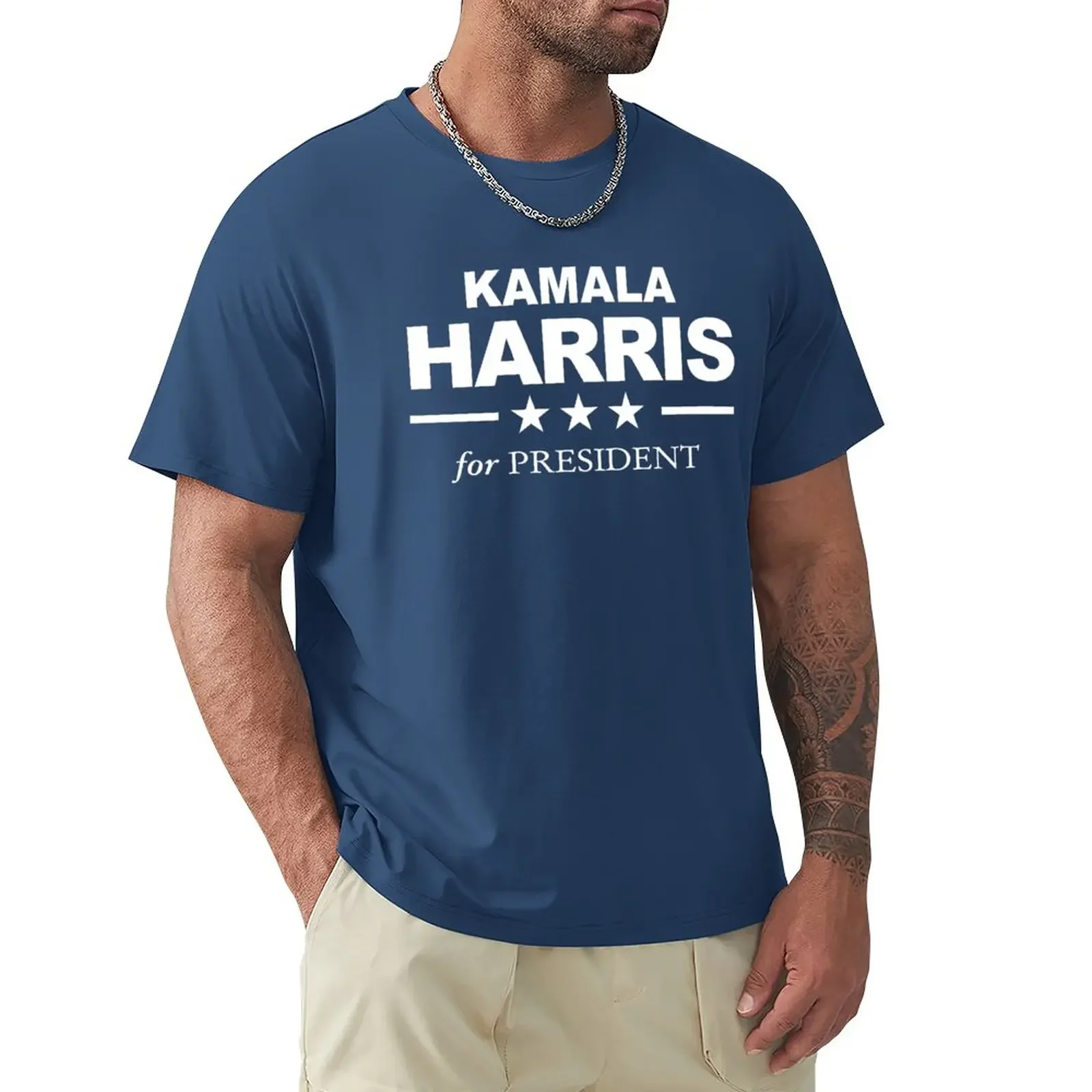 Kamala Harris para presidente, camiseta de secagem rápida, lisa, tamanho positivo, casual, elegante