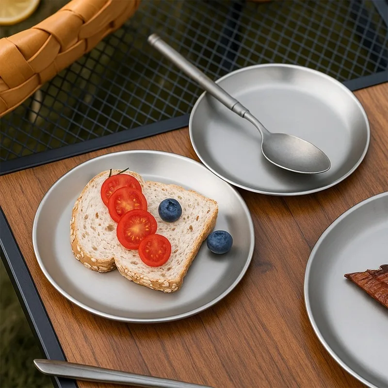 Plate Portable Travel Tableware Lightweight Backcountry Dinnerware Rust Proof Outdoor Fruit Salad Plate