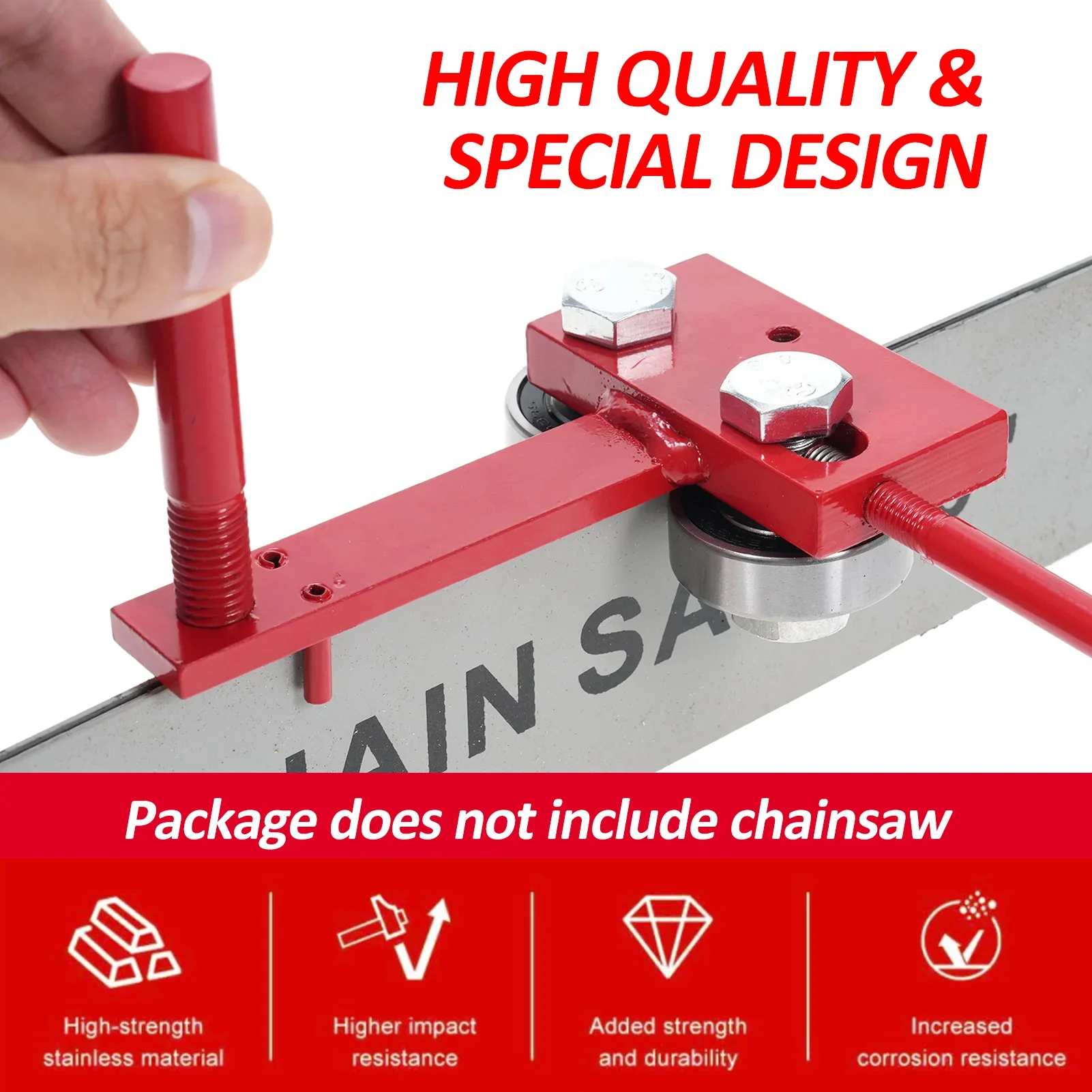 Chainsaw Bar Rail Tightening Repair Tool Metal Bar Rail Closing Tool Adjustable Fit Different Gauge Bars Repair Tools