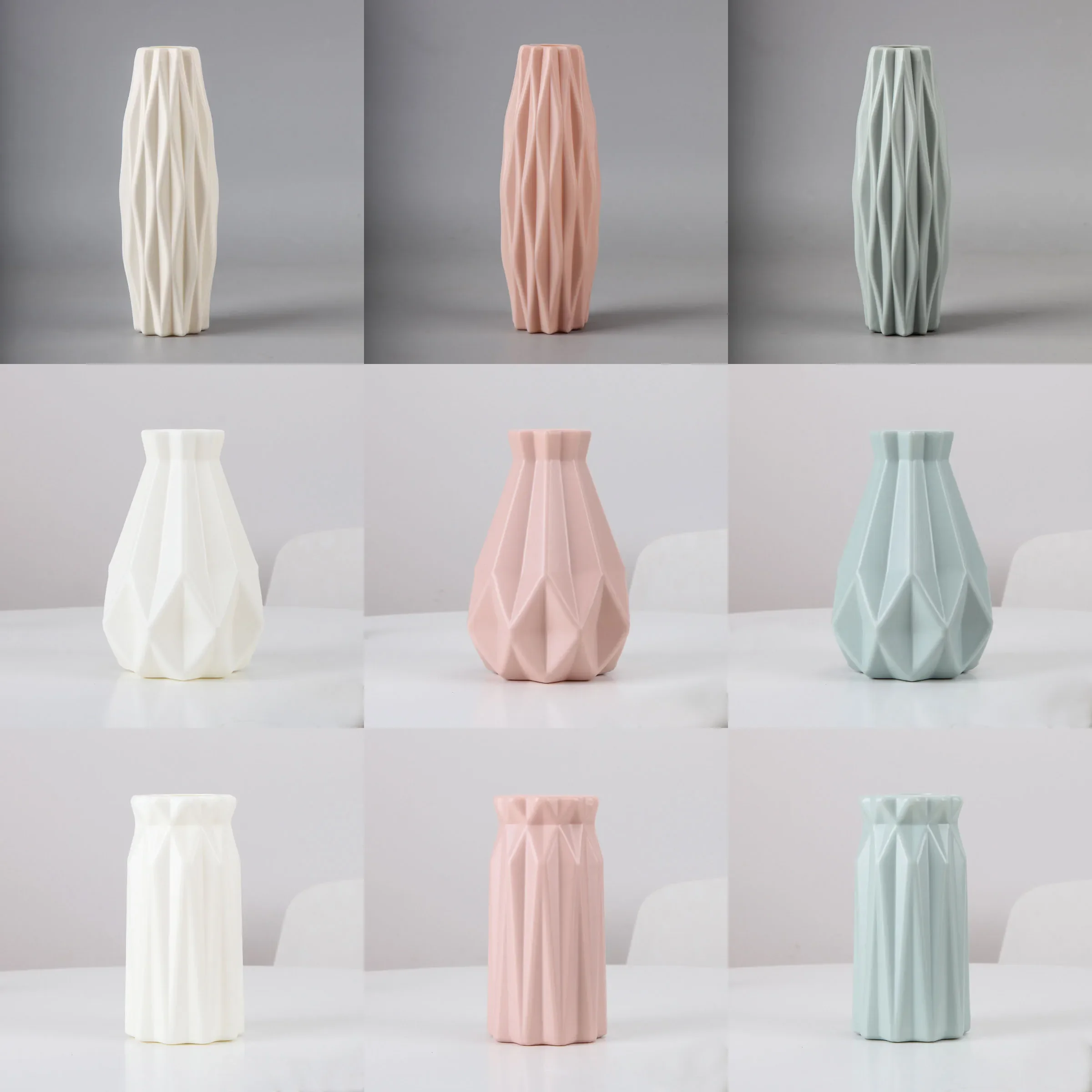 

Plastic Flower Modern Vase Decoration Home Nordic Style Vase Imitation Ceramic Flower Pot Decoration Vases Flowers