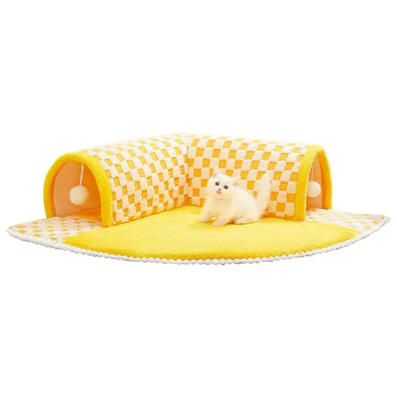 

Cat Tunnel Bed 2 In 1 Fluffy Cat Bed With Tunnel Removable And Washable Cat Bed Cat Shelter Cozy And Warm For Pet Accessories