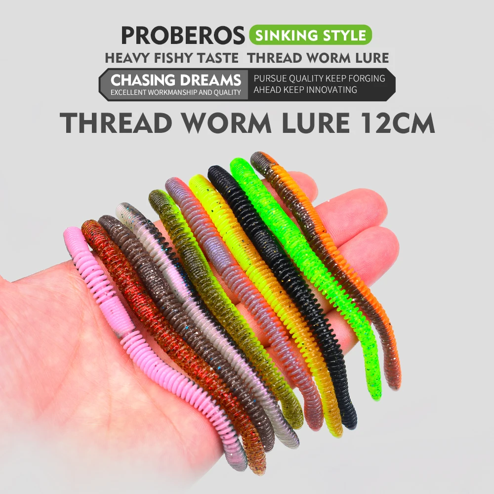 20 Stück weiche Kunststoff-Angelköder, Würmer, Köder für Barschforellen | Nudel Curly Tail Grub Süßwasser-Salzwasser-Köder-Set – Detail 1