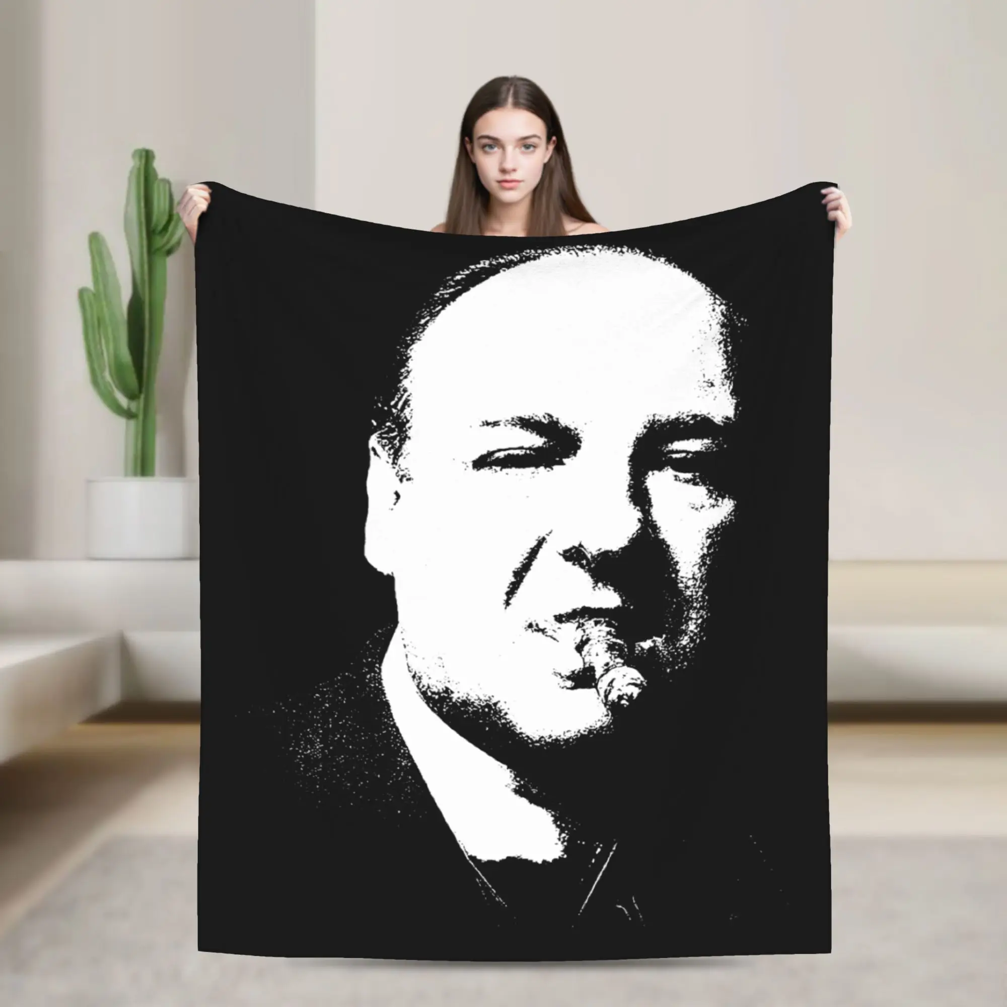 Tony Soprano For Fans Crime Drama Tv Soft Blanket Travel Plush Throw Blanket Funny Couch Chair Flannel Bedspread Sofa Bed Cover