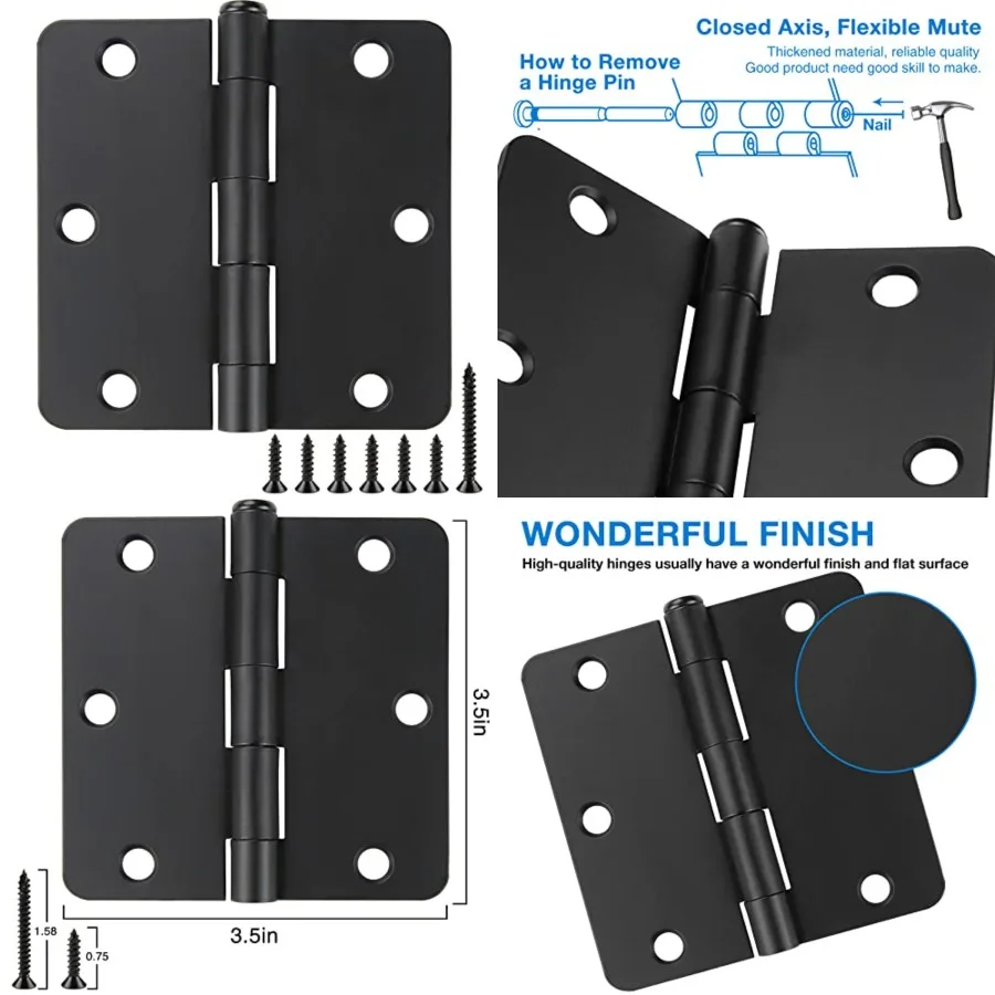

Door Hinges.5 inch 1/4 0 Pack