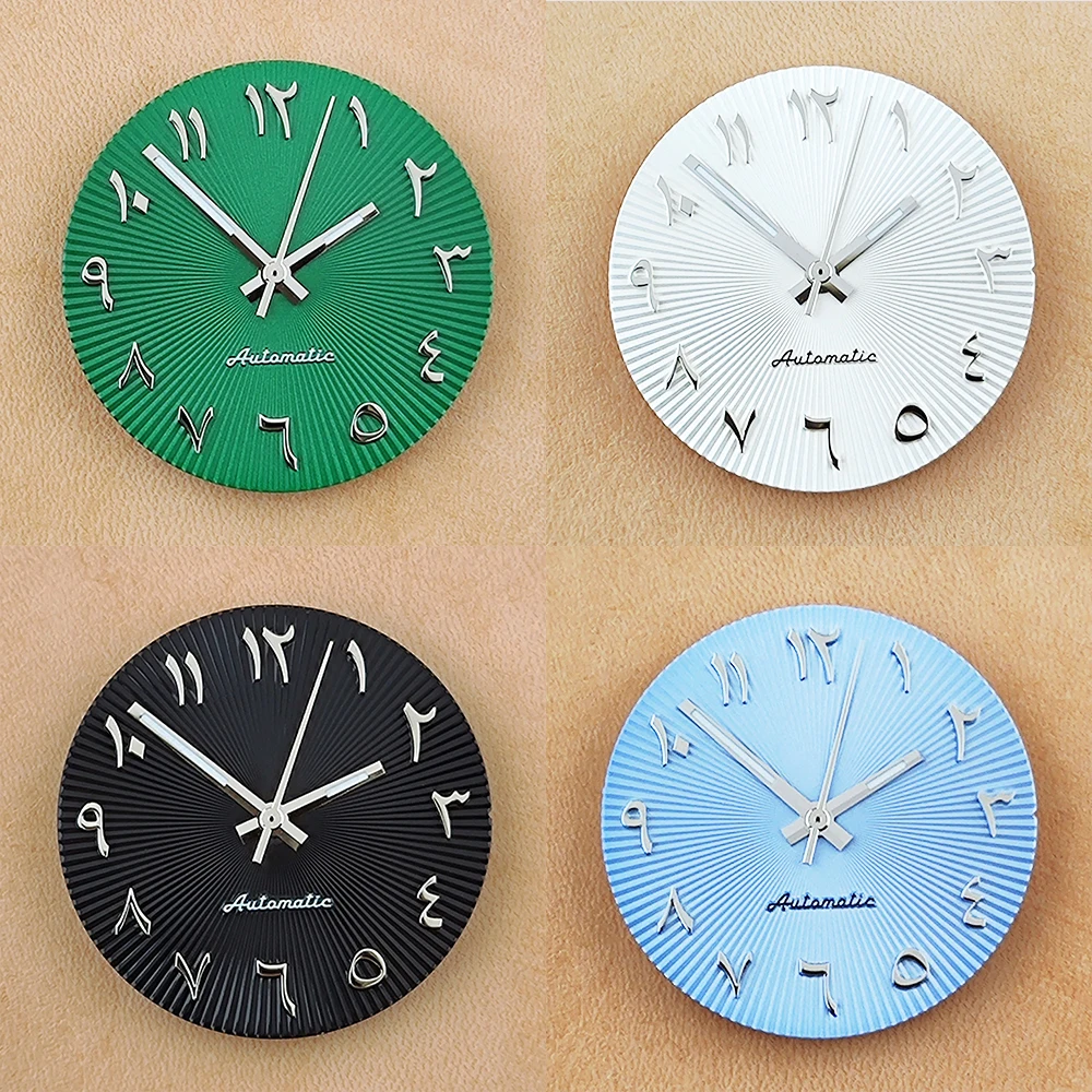 NH35 dial NH36 dial 28.5mm Arab dial no luminous corrugated dial Silver stainless steel convex Arabic dial Watch accessories