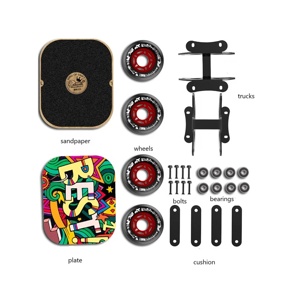 Portable Roller Road Skateboard Freeline Skates Drift Board Aluminum Alloy Drift Board Mini Skates Drift Skate Plate Skateboard