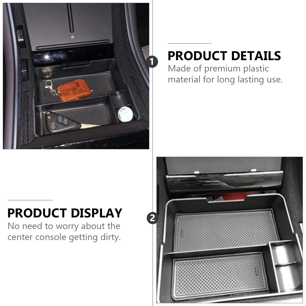 

Console Large Capacity ganizer Premium Plastic Container Car Accessories Smartphone Wallet Sunglasses Cigarettes Storage