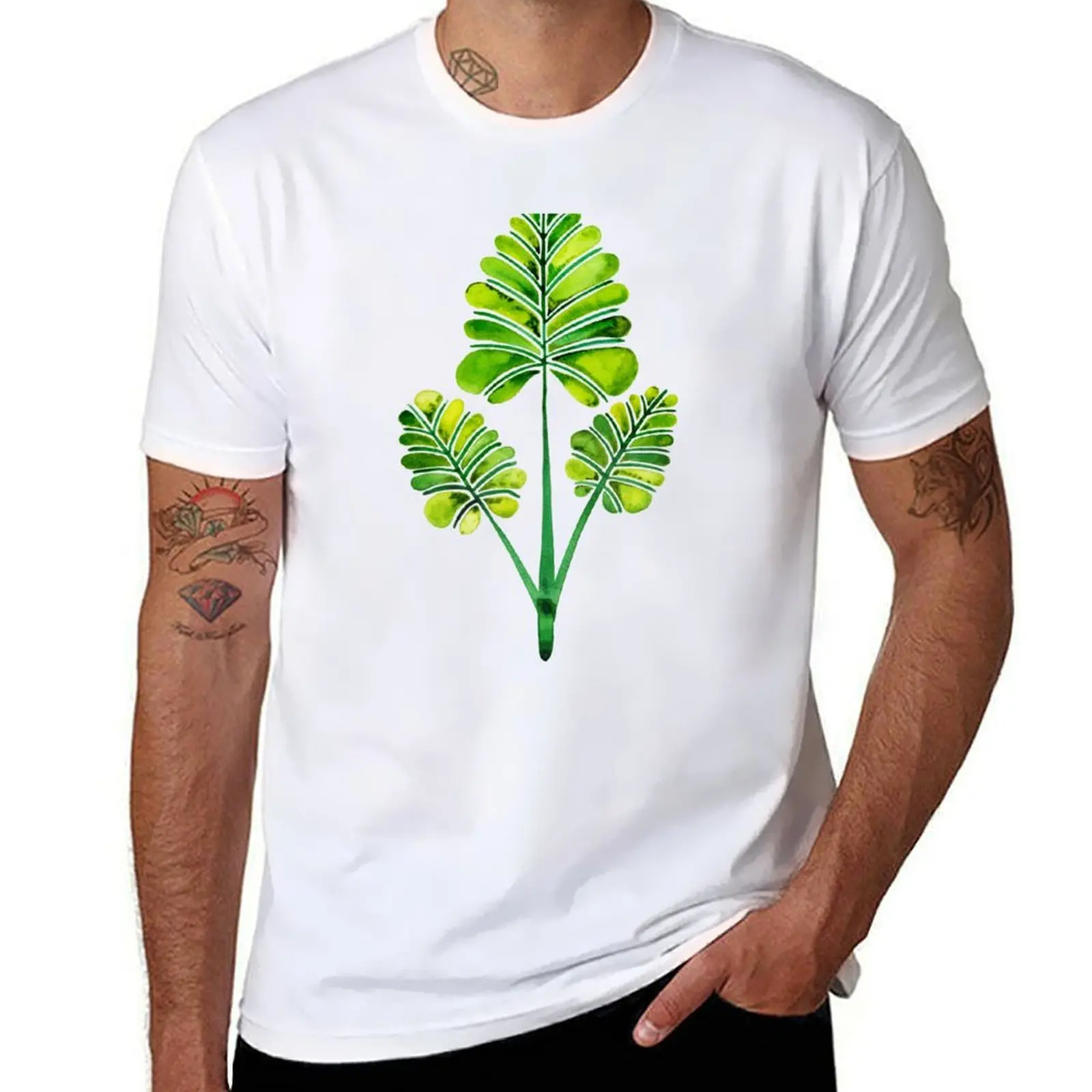 

Tropical Palm Leaf Trifecta – Green Palette T-Shirt t shirts for man graphic tees t shirt for man T-Shirt