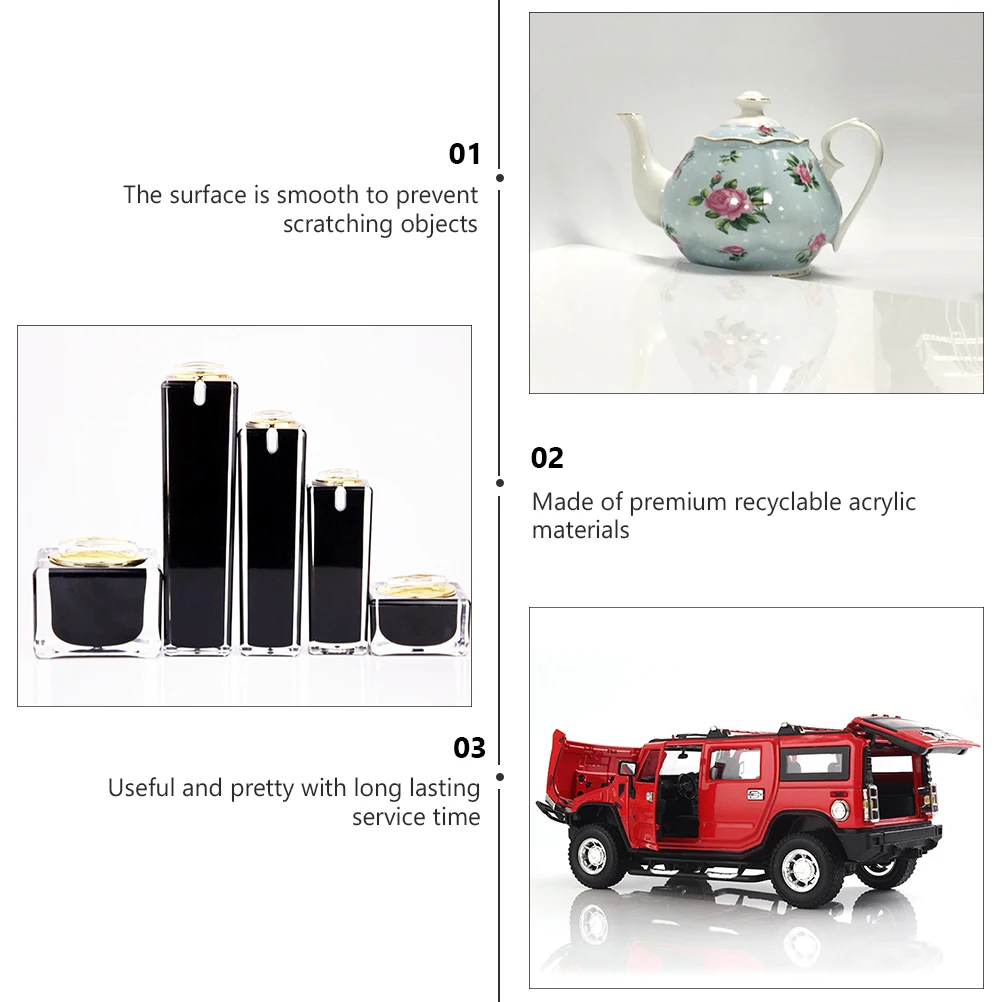 

2 Pcs Photo Board Props Makeup Photography Background Acrylic Backdrops Mirror Plate Home Ornaments