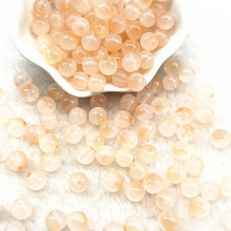 50pcs Double Color Jelly Round Acrylic Beads