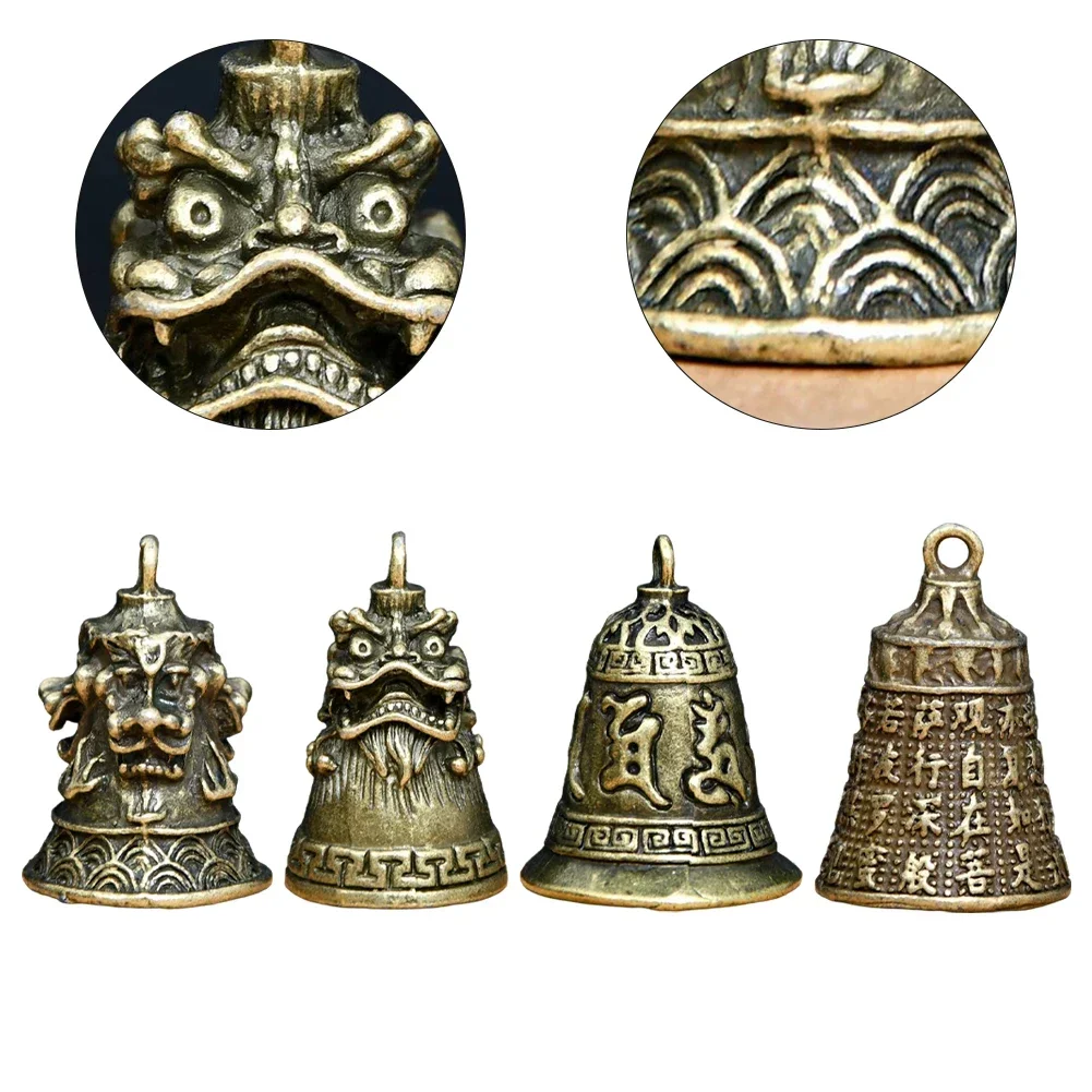 1PCS Lucky Brass Handicraft Die Casting Drop Bell Key Car Button Wind Bell Sect Bronze Bell Creative Fengshui Home Pendant