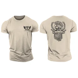 Summer New Hot 3D Printed Men's T-shirt Sparta Forge Medal Gym T-shirt Quick Dry Large Size Loose Comfortable Breathable Top