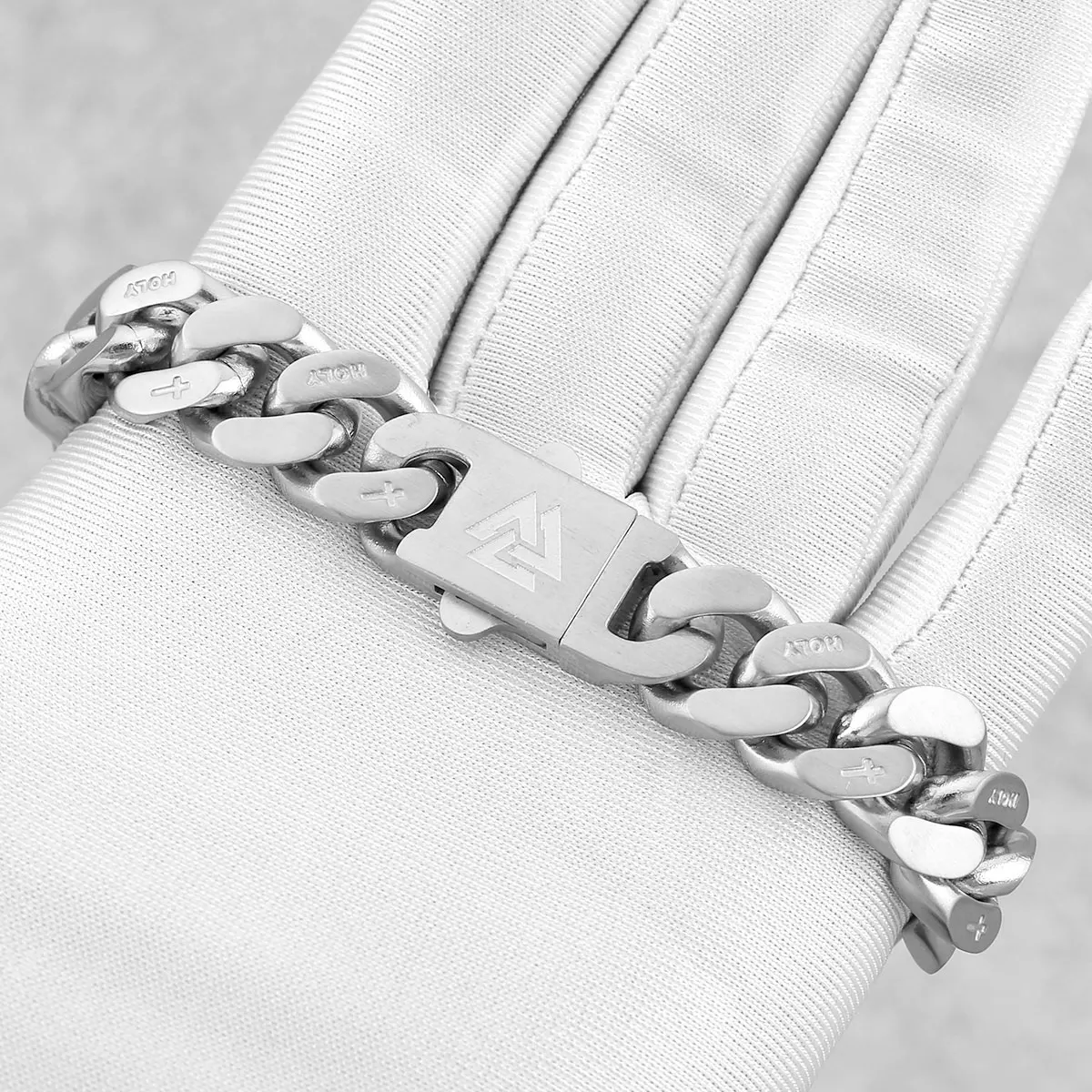 Original Design Men Cuban Chain Bracelet Creative Cross Valknut Simple Buckle Bangle Punk Hip-hop Teenager Jewelry Party Gift