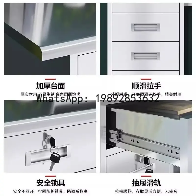 

a23 stainless steel rectangular office desk with drawer - ideal for medical workstations