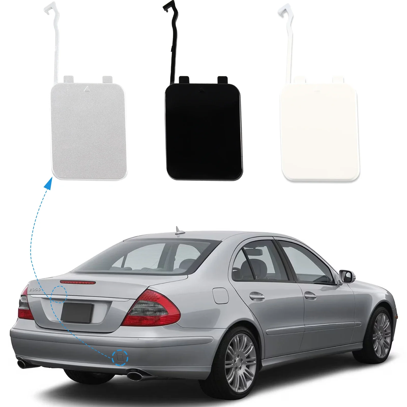 

Rear Bumper Tow Hook Cover Cap Towing Eye For Benz W211 E-Class Accessories 2002 2003 2004 2005 2006 2007 2008 A2118801405