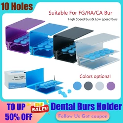 10Holes Dental Diamond Bur Drill Autoclavable Disinfection Box Dental Burs Holder Block For FG/RA/CA High&Low Speed Burs Dentist