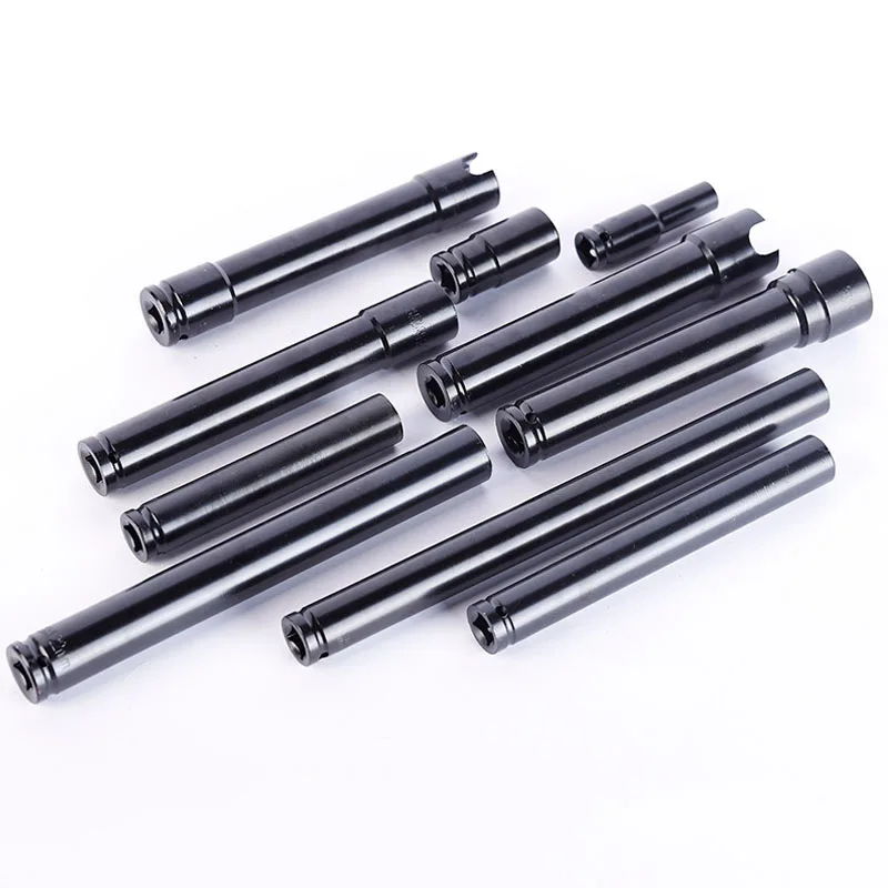 150 /300mm Long Size Hex Socket Head 1/2\'\' Drive Antirust Electric 6 Point Socket Wrench Head Hex Key Black Metric Lengthening