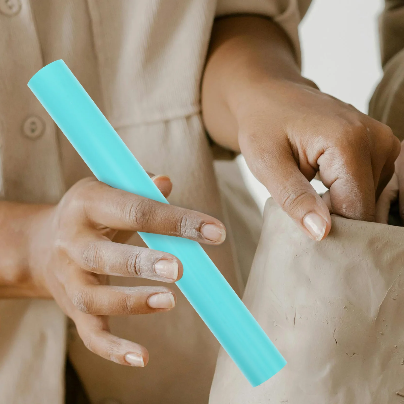 Multifunctional Acrylic Clay Roller for Polymer Clay Baking DIY Art Craft Projects Lightweight Easy Handle Accessory