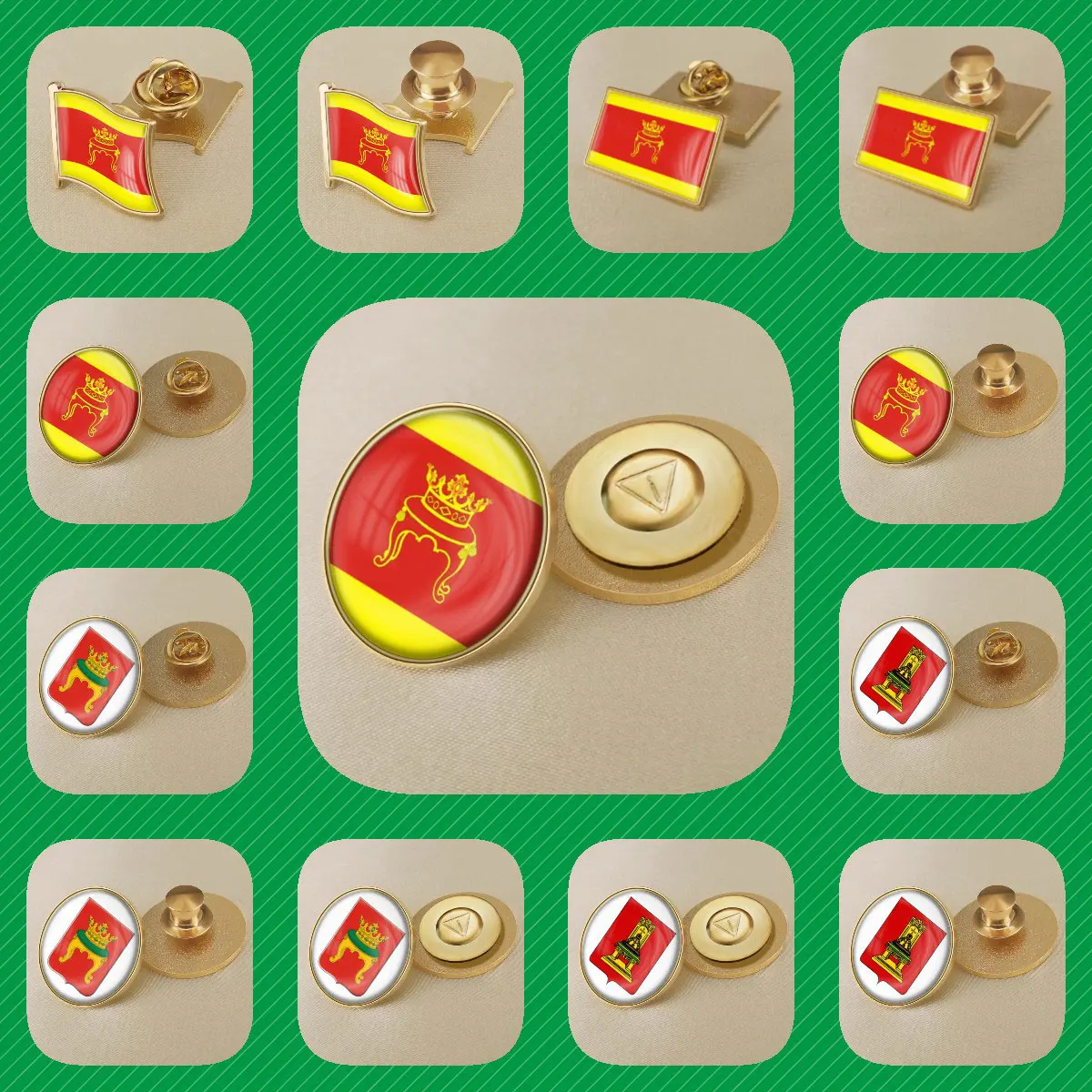 

Coat of Arms of Tver Oblast of Russian Federation Flag Lapel Pins Broochs Badges