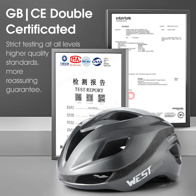 WEST BIKING Aerodynamics Cycling Helmet Lightweight Integrated Professional Road Bike Helmet CE/GB Dual Certified Safety Helmets