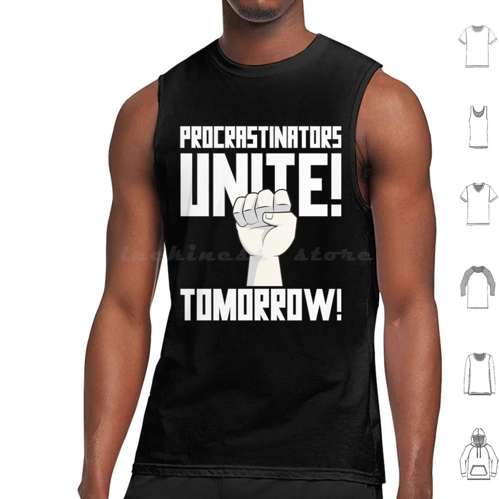 Procrastinators Unite Tomorrow Tank Tops Print Cotton Funny Humor Humour Soviet Propaganda Communist